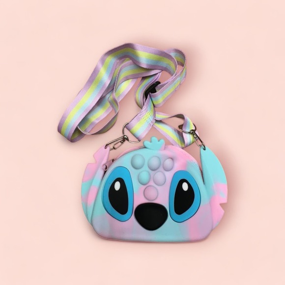 New - Stitch Pop It Mini Bag Purse - Rainbow Blue and Pink - Picture 1 of 2